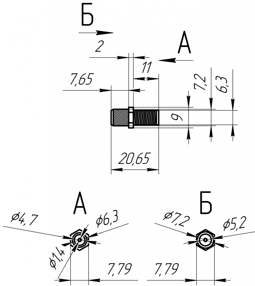 Разъем SMA(female) на кабели 5D-FB, LMR-240, LMR-300, RG-8X, обжимной